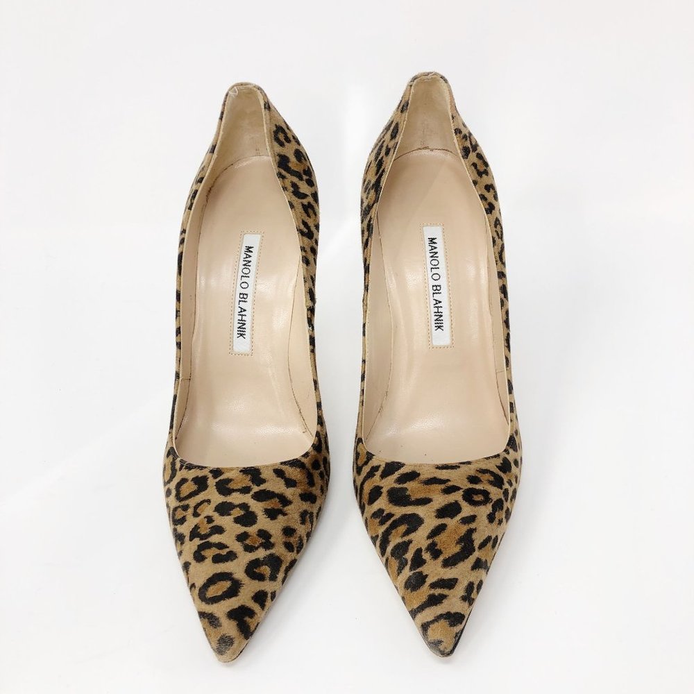 Manolo Blahnik BB Leopard Print Suede Pump Heel EU38 - Picture 16 of 16